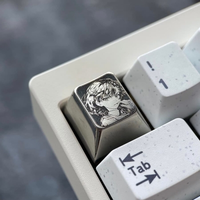 1U Ti-alloy Artisan Keycaps Precision Pointillism for Mechanical Keyboard -Misaka Mikoto